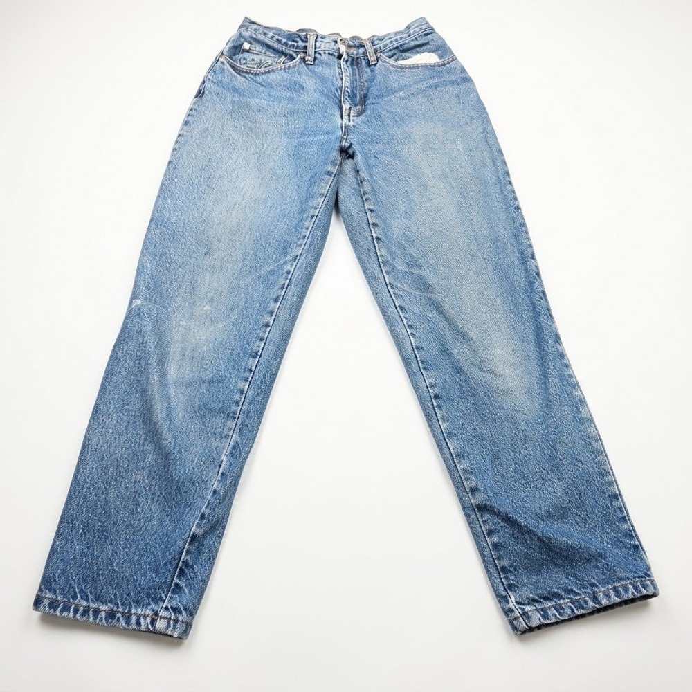 Vintage 90s J Crew Flannel Lined Jeans 30x28 Distressed Plaid High Rise Tapered